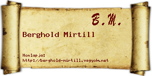 Berghold Mirtill névjegykártya
